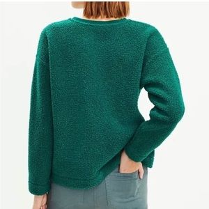 NWT Loft Emerald Green Sherpa Crewneck